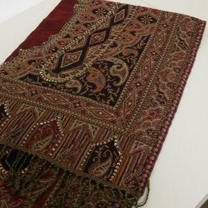 Paisley print sequined wrap/shawl